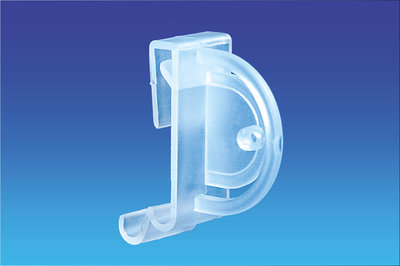 Stop clip for label holder with hanging hole - pp - height 32 to 40mm - translucent