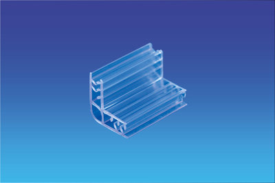 Assembly gripper "l" in transparent pvc - 90 ° angle - max capacity 2mm