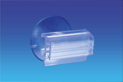 Grippeur ventouse horizontal  - pvc  - capacité max.2mm - transparent