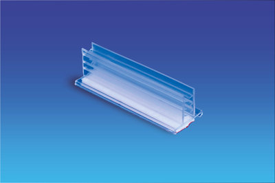 Gripper base t adhesive - pvc - dim.25x75x24mm - minoir capacity3mm max.6mm - transparent