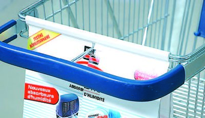 CLIP POSTER TROLLEY - WHITE - 250MM