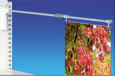 Aluminum telescopic magnetic promobase banner hanger