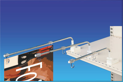 Multimag magnetic articulated banner hanger with hooks
