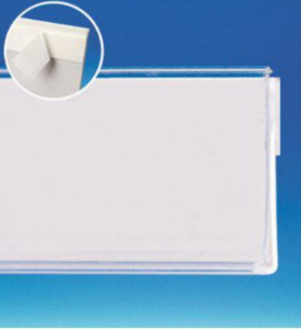 Profilé porte-étiquette de prix, blanc, extrudé 60 x 1000 mm